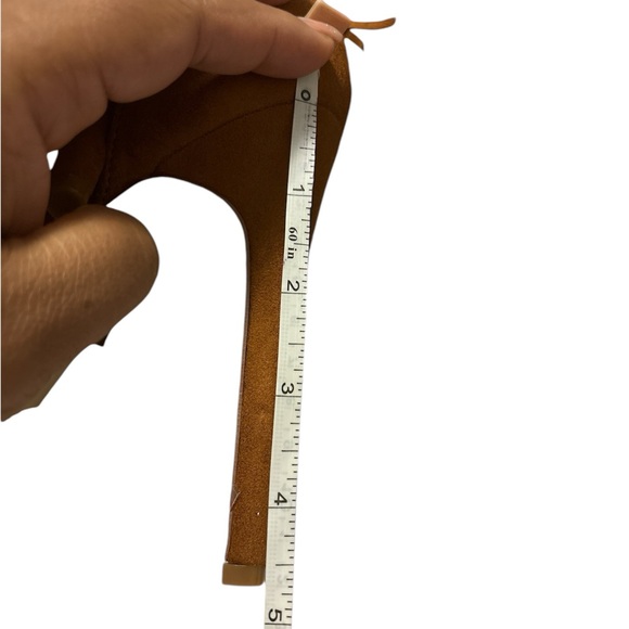 Cognac Fringe Ankle Heeled Sandals - Picture 7 of 7